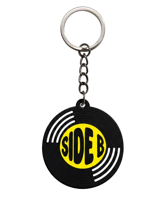 SIDE B vinyl-shaped keychain